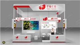 红白撞色口腔医疗展台｜干净科技感设计案例